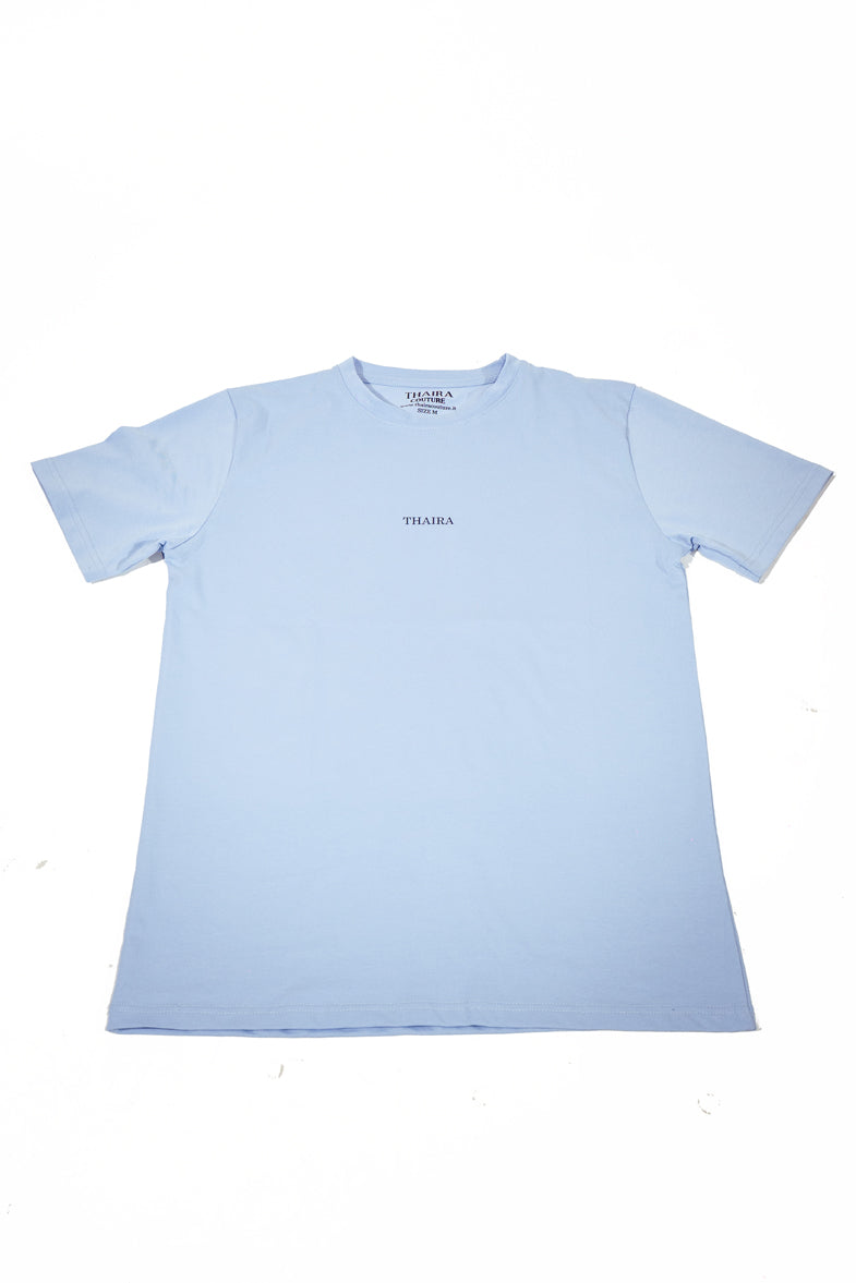 T-Shirt azzurra-bianca